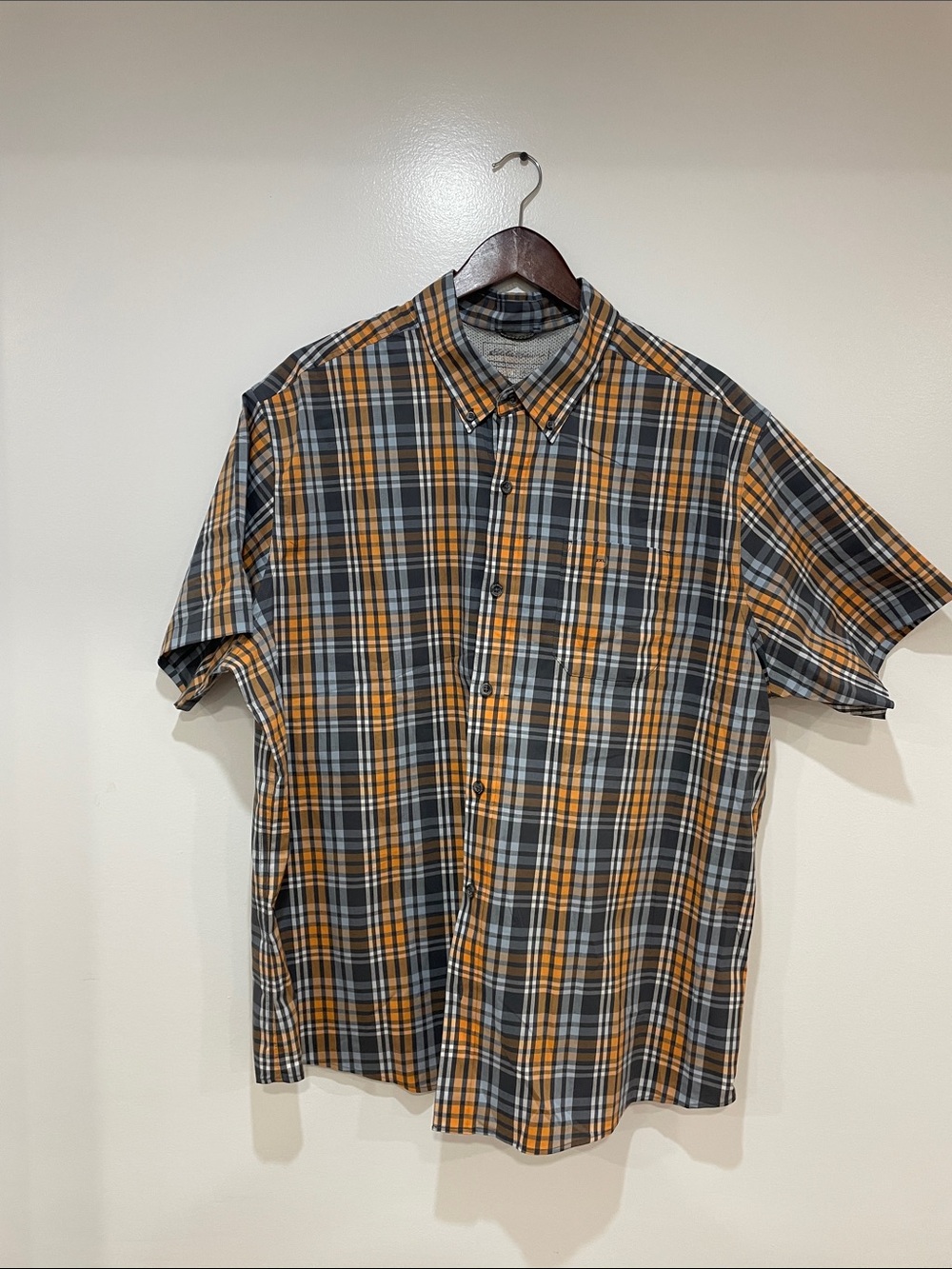 Men’s Eddie Bauer short sleeve Voyager Flex button up shirt XXL new
